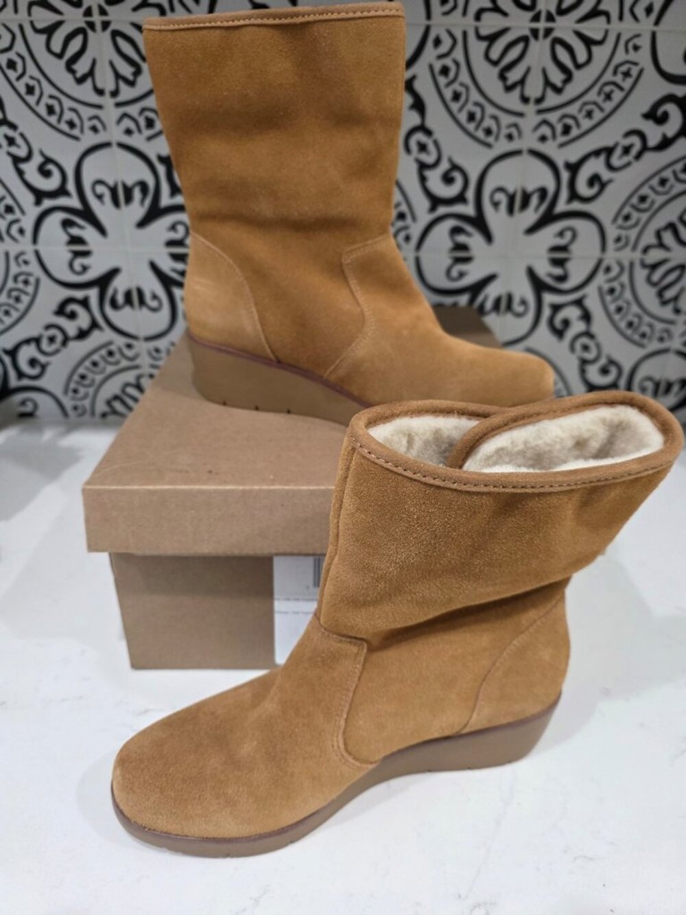 Hush Puppies Womens Lyka Cafe Latte Brown Ankle Boots Size 7